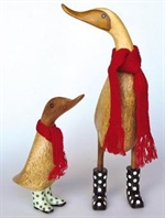 edo Bambus ænder med røde halstørklæder - Fransenhome 
